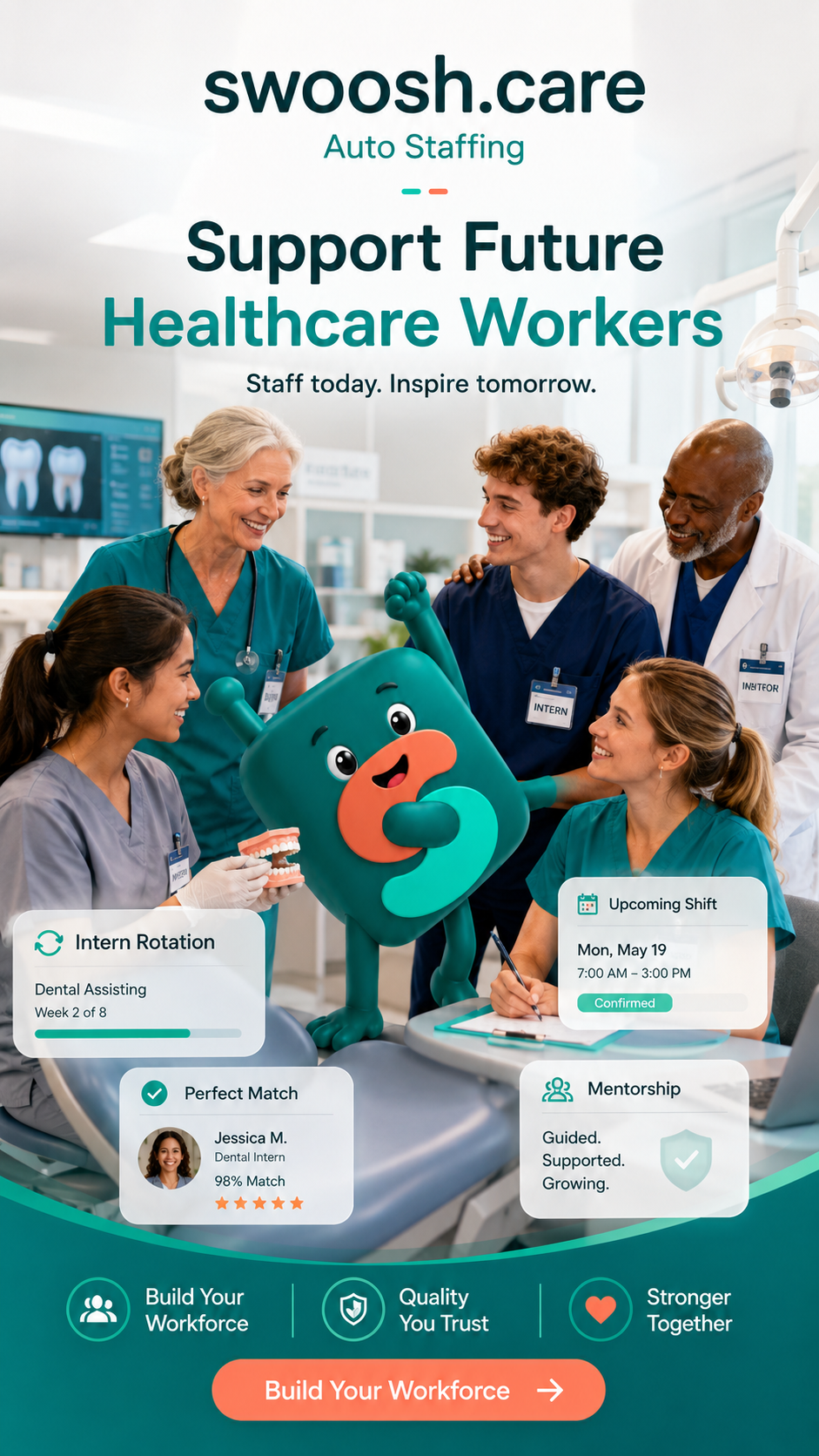 Support future healthcare workers with Swoosh staffing